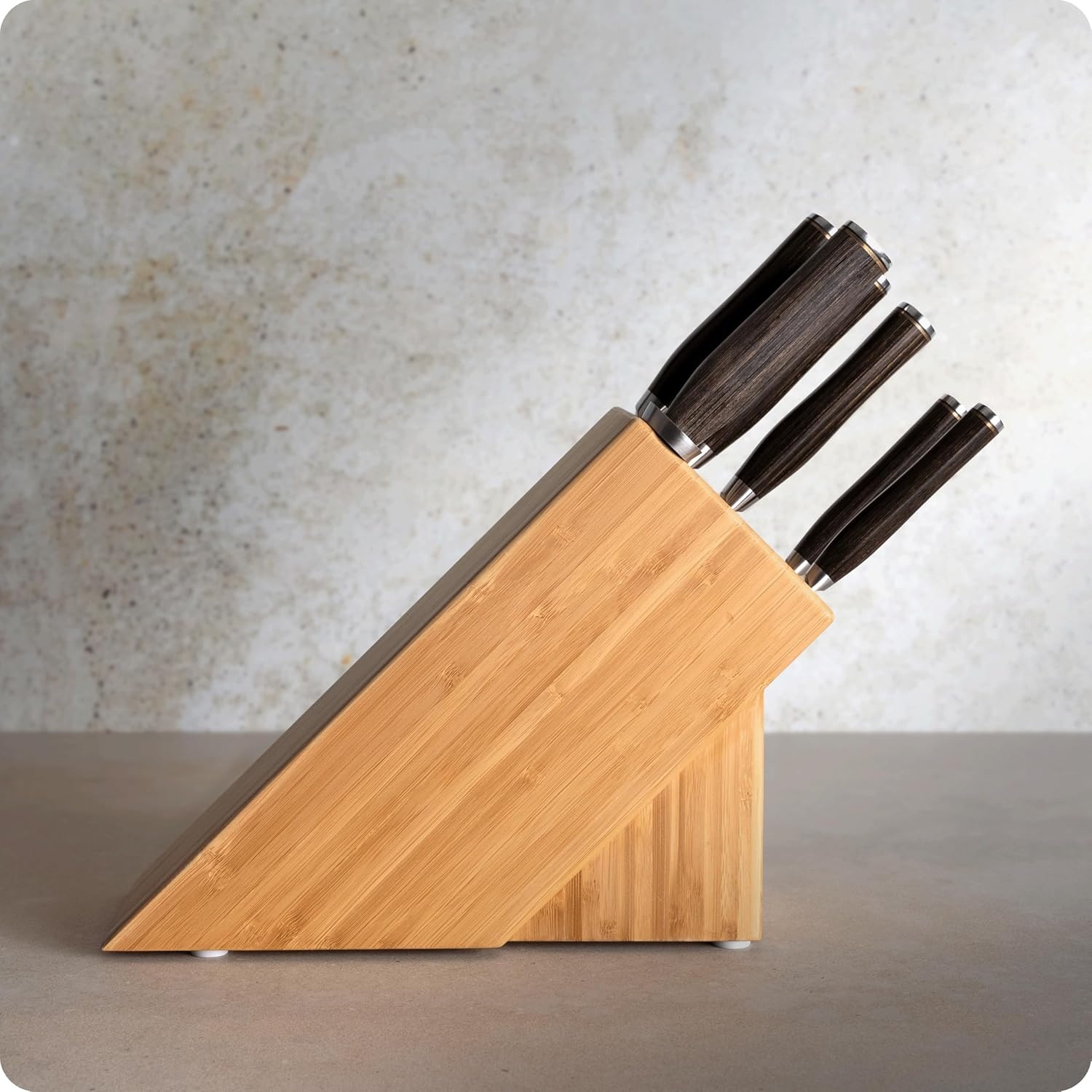 image:imageShun Premier Blonde 5 Piece Starter Block Set Includes 8 Chefs 4 Paring 65 Utility Knives Honing Steel amp Bamboo Knife Block Handcrafted Japanese Knife Set Pakkawood HandlesBrown