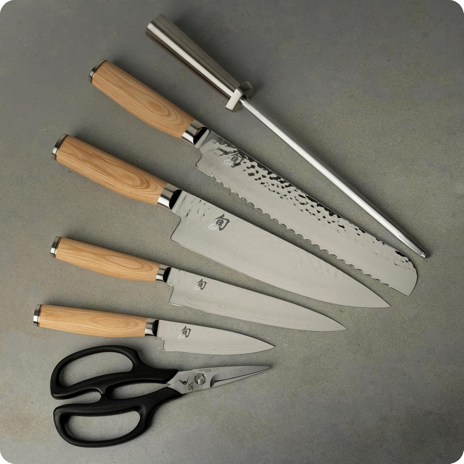 image:imageShun Premier Blonde 5 Piece Starter Block Set Includes 8 Chefs 4 Paring 65 Utility Knives Honing Steel amp Bamboo Knife Block Handcrafted Japanese Knife Set Pakkawood HandlesBlonde