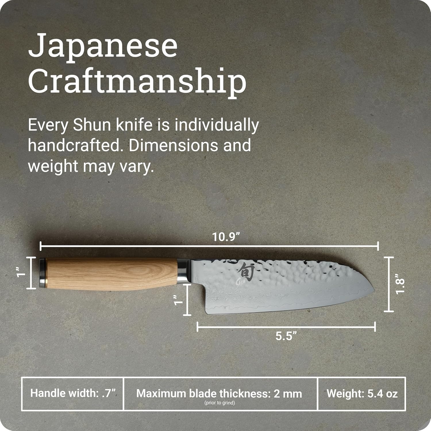 image:imageShun Premier Blonde 7 Santoku Knife Handcrafted and HandSharpened Japanese All Purpose Knife VGMAX Core with Damascus Stainless Steel Cladding Pakkawood Handle Versatile Japanese Cutting ToolBlonde