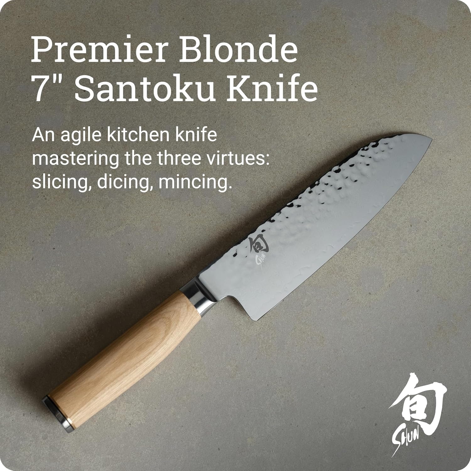 image:imageShun Premier Blonde 7 Santoku Knife Handcrafted and HandSharpened Japanese All Purpose Knife VGMAX Core with Damascus Stainless Steel Cladding Pakkawood Handle Versatile Japanese Cutting ToolBlonde