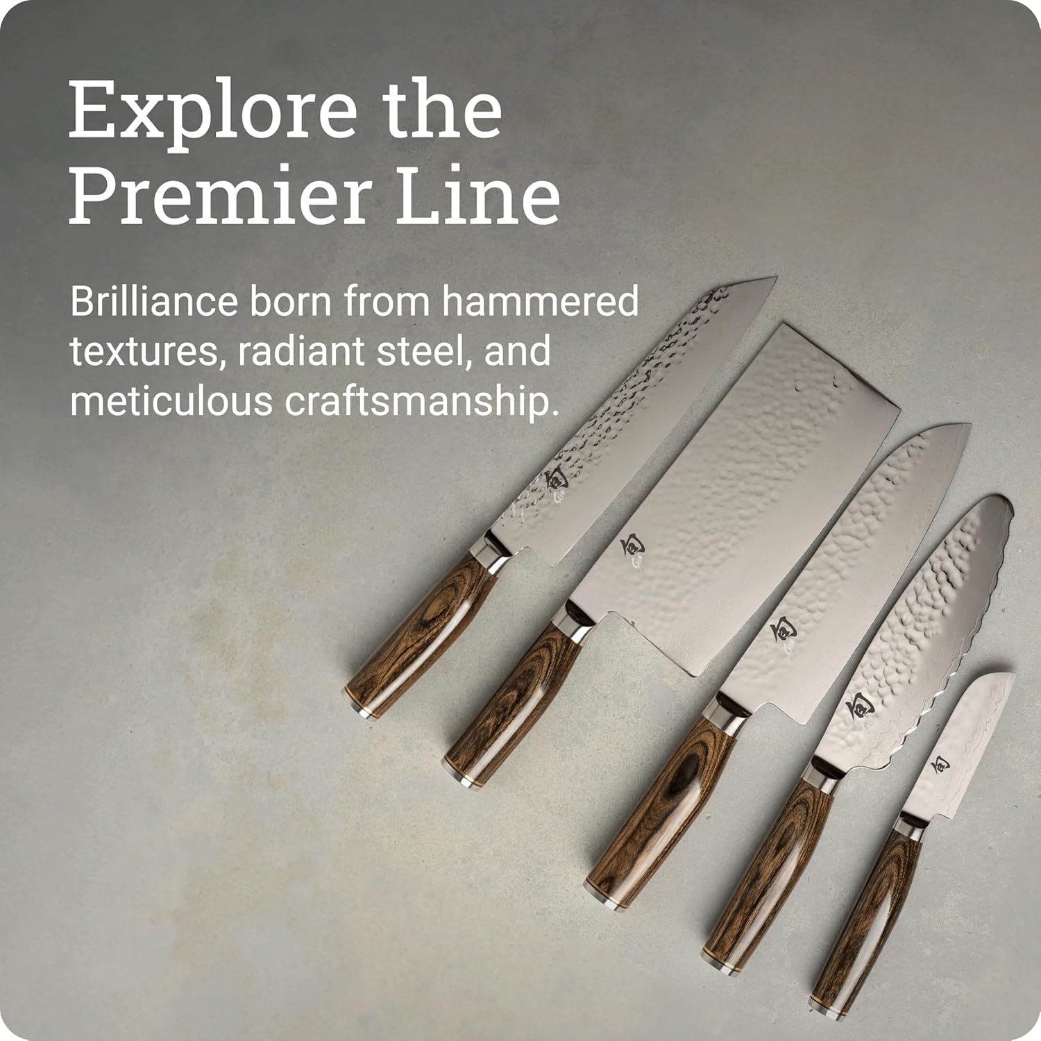 image:imageShun Premier Blonde 7 Santoku Knife Handcrafted and HandSharpened Japanese All Purpose Knife VGMAX Core with Damascus Stainless Steel Cladding Pakkawood Handle Versatile Japanese Cutting ToolBrown