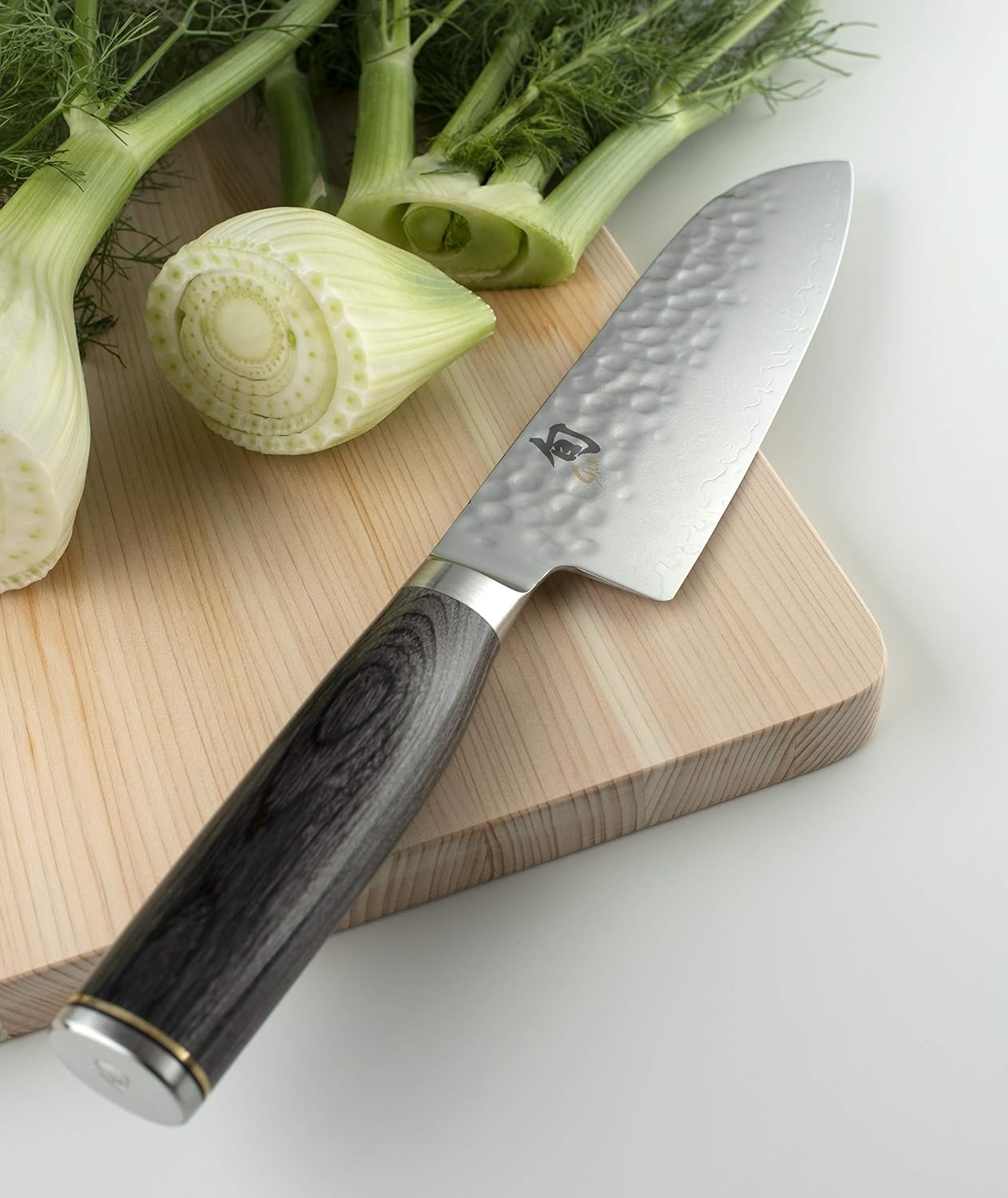 image:imageShun Premier Blonde 7 Santoku Knife Handcrafted and HandSharpened Japanese All Purpose Knife VGMAX Core with Damascus Stainless Steel Cladding Pakkawood Handle Versatile Japanese Cutting ToolGray