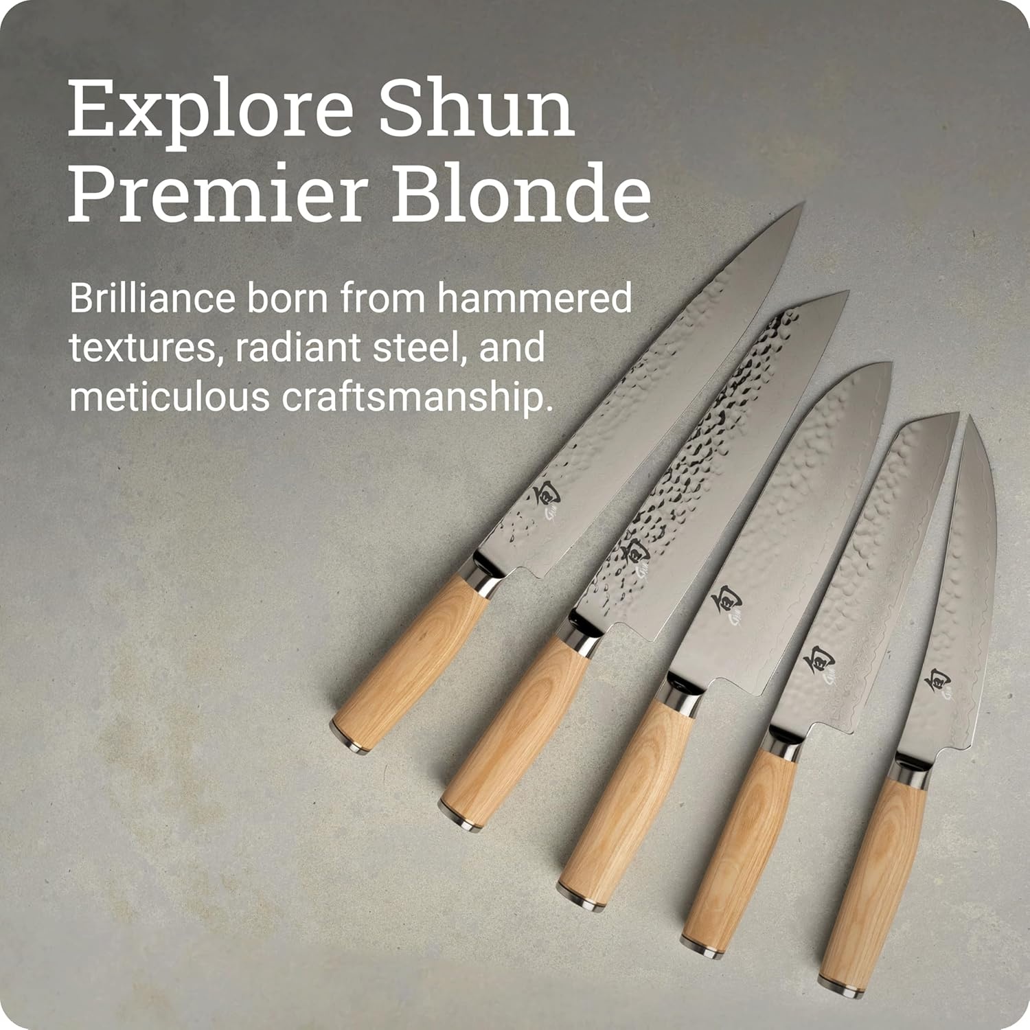 image:imageShun Premier Blonde 7 Santoku Knife Handcrafted and HandSharpened Japanese All Purpose Knife VGMAX Core with Damascus Stainless Steel Cladding Pakkawood Handle Versatile Japanese Cutting ToolBlonde