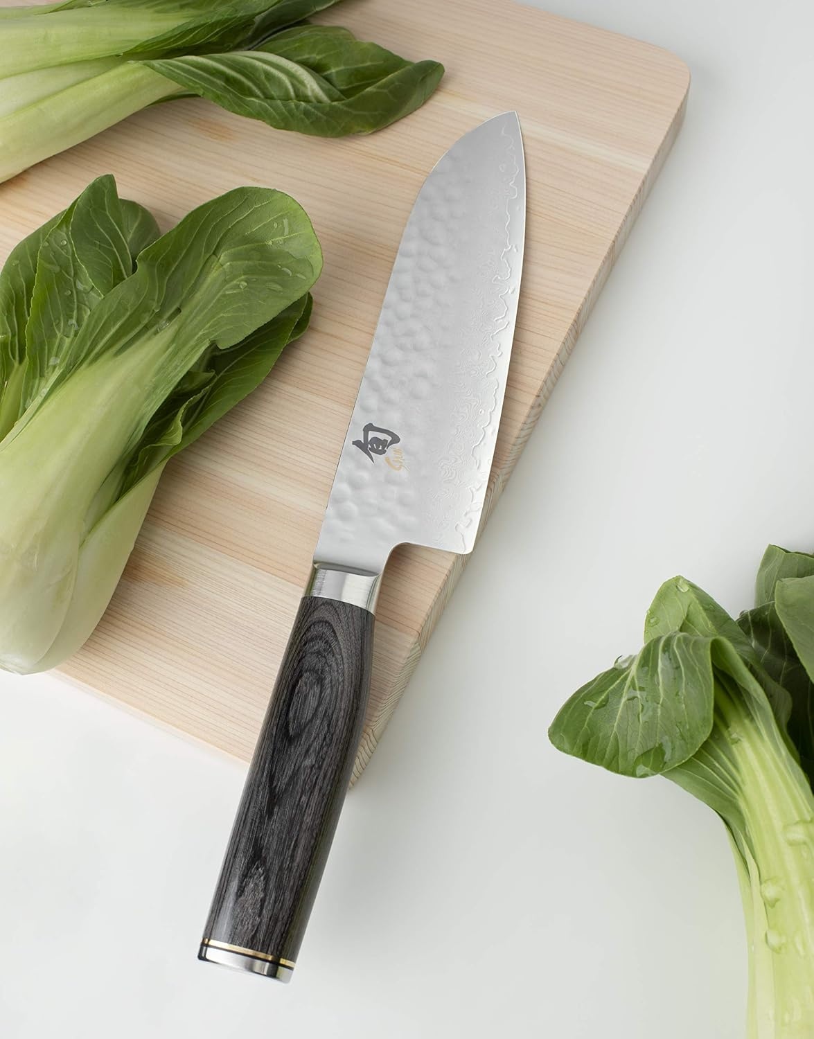 image:imageShun Premier Blonde 7 Santoku Knife Handcrafted and HandSharpened Japanese All Purpose Knife VGMAX Core with Damascus Stainless Steel Cladding Pakkawood Handle Versatile Japanese Cutting ToolGray
