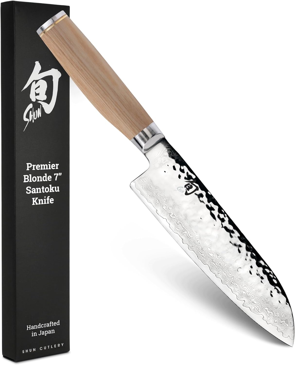 image:imageShun Premier Blonde 7 Santoku Knife Handcrafted and HandSharpened Japanese All Purpose Knife VGMAX Core with Damascus Stainless Steel Cladding Pakkawood Handle Versatile Japanese Cutting ToolBlonde