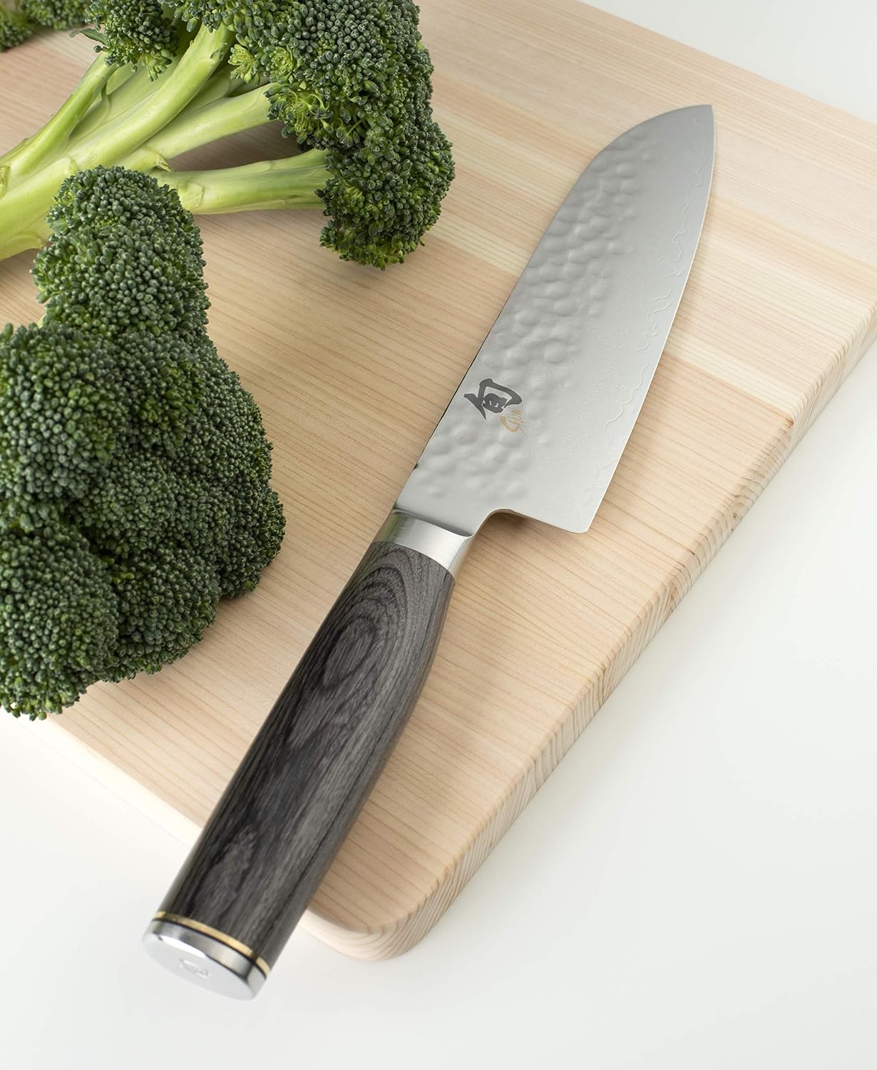 image:imageShun Premier Blonde 7 Santoku Knife Handcrafted and HandSharpened Japanese All Purpose Knife VGMAX Core with Damascus Stainless Steel Cladding Pakkawood Handle Versatile Japanese Cutting ToolGray