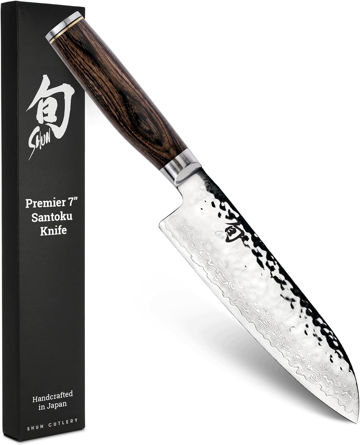 image:imageShun Premier Blonde 7 Santoku Knife Handcrafted and HandSharpened Japanese All Purpose Knife VGMAX Core with Damascus Stainless Steel Cladding Pakkawood Handle Versatile Japanese Cutting ToolBrown