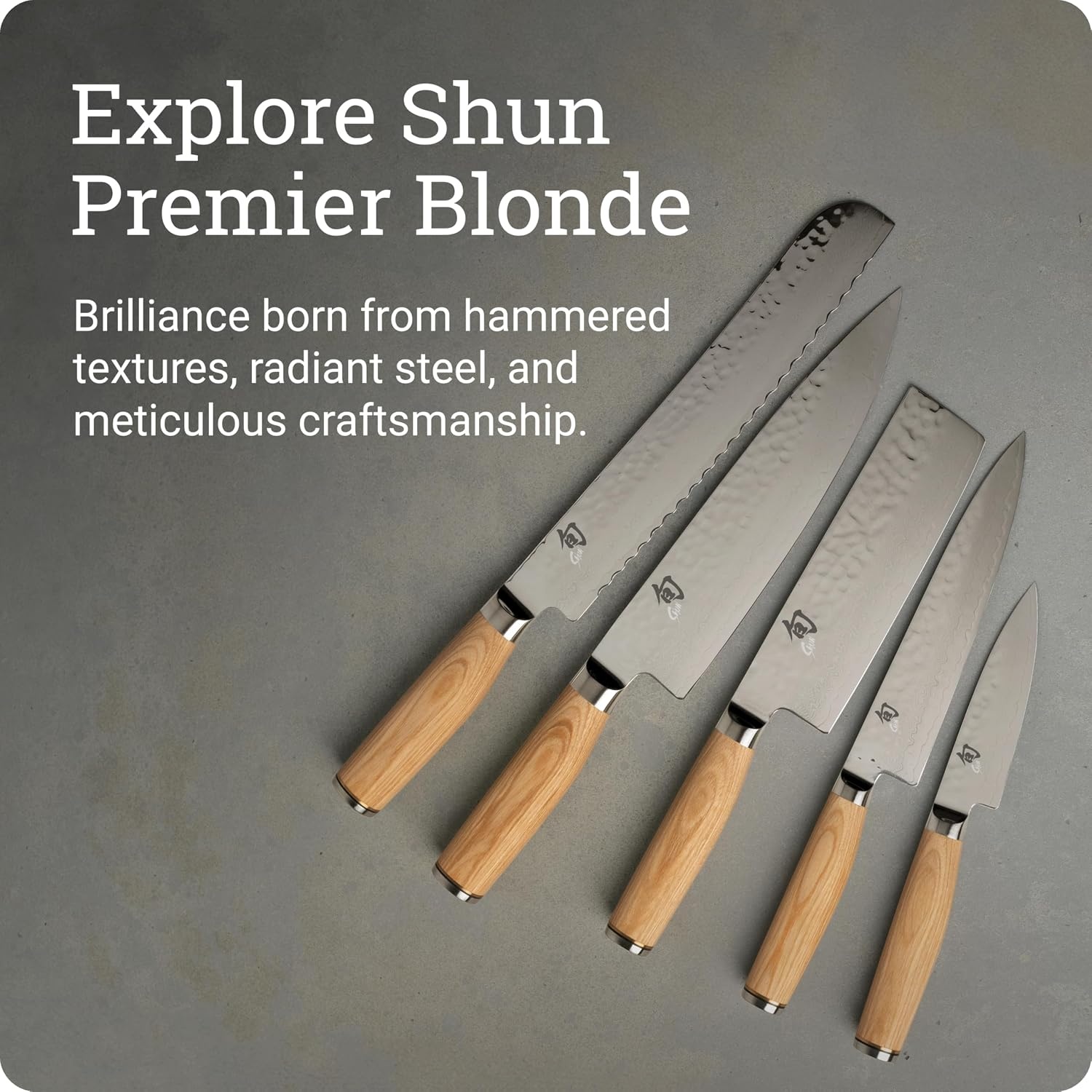 image:imageShun Premier Blonde 8 Chefs Knife Handcrafted Japanese Kitchen Knife for Professional and Home Chefs VGMAX Core with Damascus Stainless Steel Cladding Pakkawood HandleBlonde