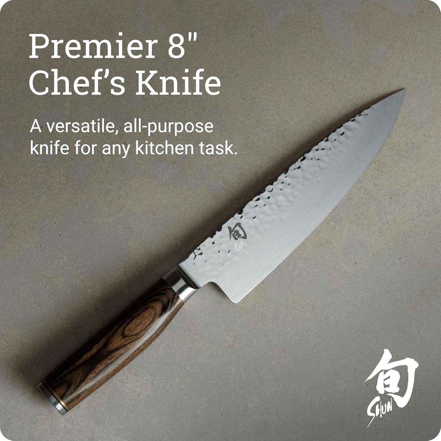 image:imageShun Premier Blonde 8 Chefs Knife Handcrafted Japanese Kitchen Knife for Professional and Home Chefs VGMAX Core with Damascus Stainless Steel Cladding Pakkawood HandleBrown