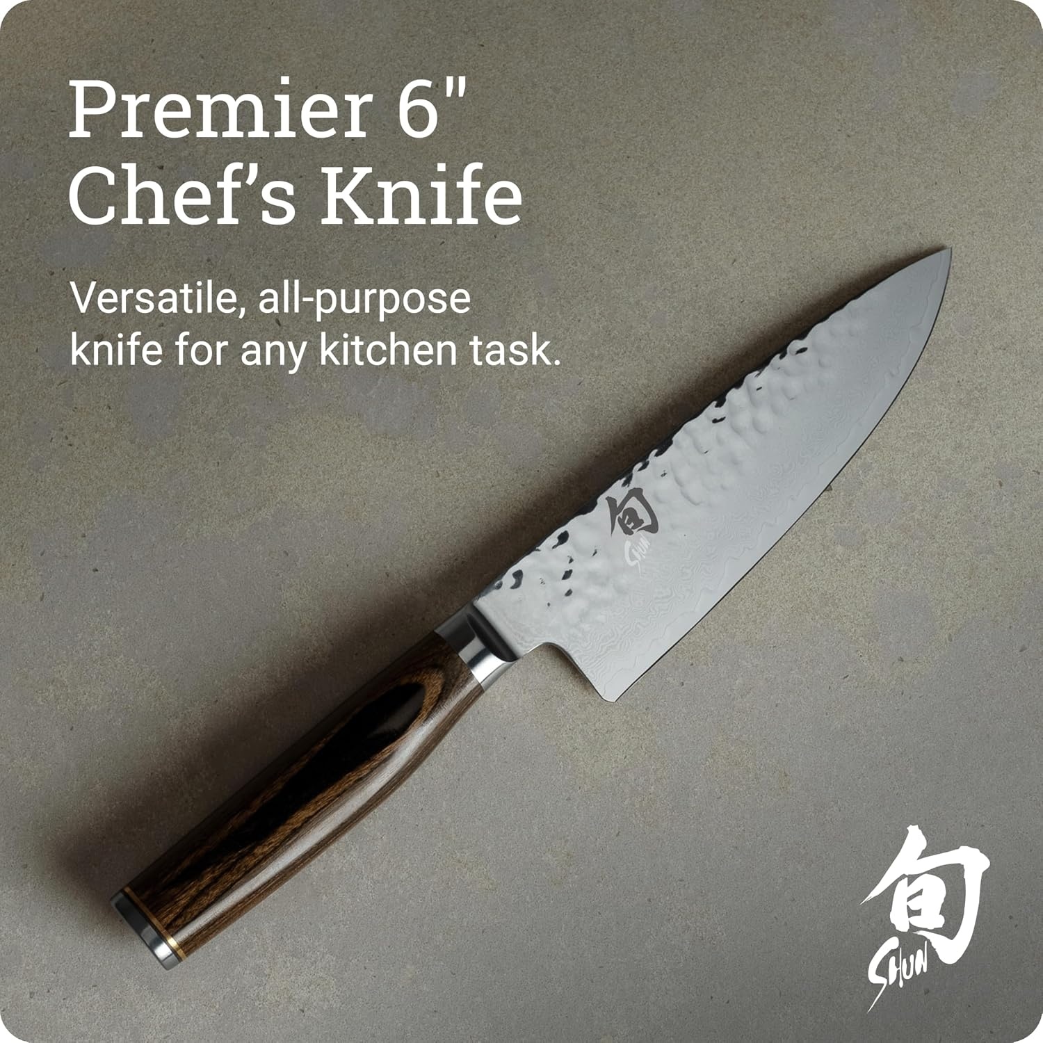 image:imageShun Premier Blonde 8 Chefs Knife Handcrafted Japanese Kitchen Knife for Professional and Home Chefs VGMAX Core with Damascus Stainless Steel Cladding Pakkawood HandleBrown