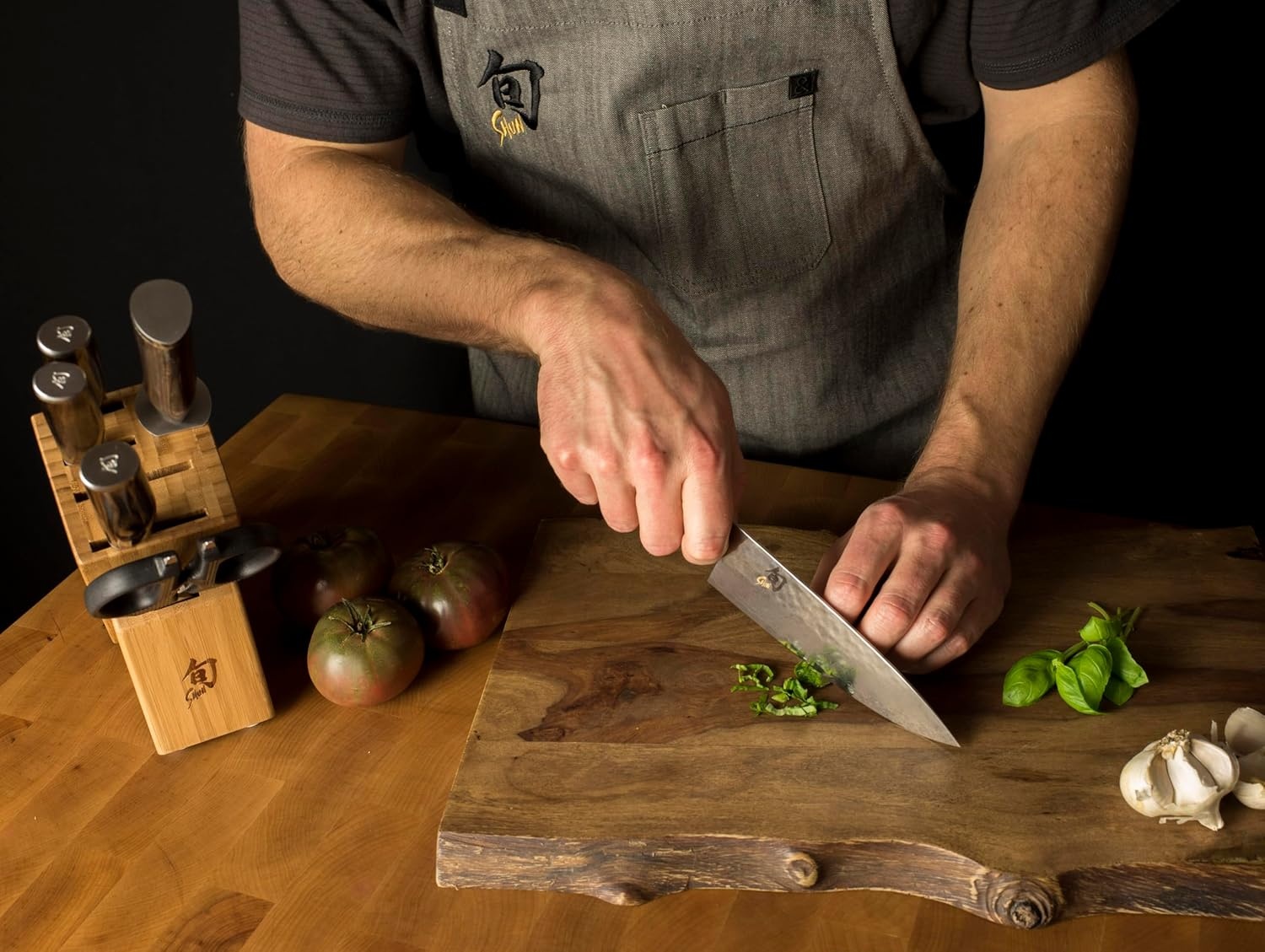 image:imageShun Premier Blonde 8 Chefs Knife Handcrafted Japanese Kitchen Knife for Professional and Home Chefs VGMAX Core with Damascus Stainless Steel Cladding Pakkawood HandleBrown