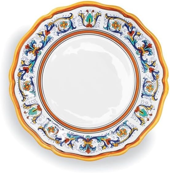 image:imageSur La Table Nova Deruta 16 Piece Ceramic Dinnerware Set Italian Inspired Floral Designed Mugs Dinner Plates Salad Plates and Bowls Service for 4