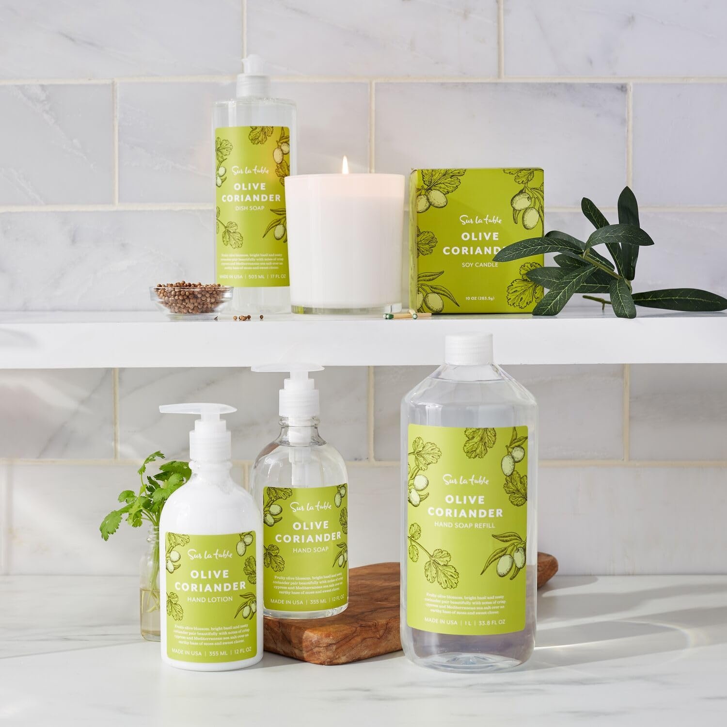 image:imageSur La Table Olive Coriander Soap amp Lotion Caddy Set