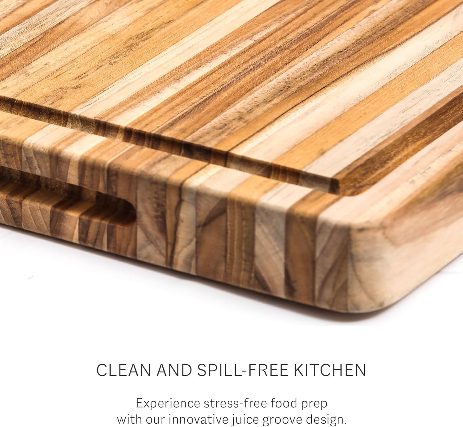 image:imageTeakhaus Butcher Block Cutting Board Extra Large Wooden Cutting Board Holiday Gift Ideas for Men and Women GiftReady End Grain Wood Knife Friendly FSC CertifiedWith Juice Groove
