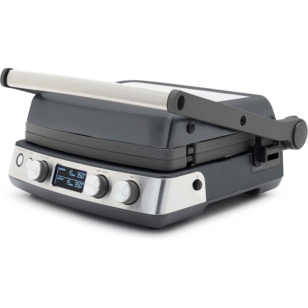 image:imageGreenPan Elite 7in1 MultiFunction Contact Grill amp Griddle Healthy Ceramic Nonstick Reversible Plates Adjustable Shade amp Shear Closed PressOpen Flat Surface PFASFree Cream WhiteGraphite