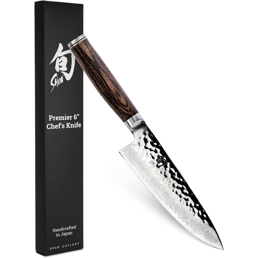 image:imageShun Premier Blonde 8 Chefs Knife Handcrafted Japanese Kitchen Knife for Professional and Home Chefs VGMAX Core with Damascus Stainless Steel Cladding Pakkawood HandleBrown