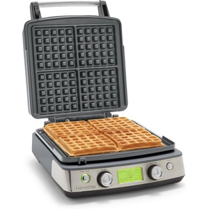 image:imageGreenPan Elite 4Square Belgian amp Classic Waffle MakerHealthy Ceramic Nonstick Dishwasher Safe Plates Adjustable ShadeCrunch Control Wont Overflow Easy Cleanup Breakfast PFASFree WhiteGraphite