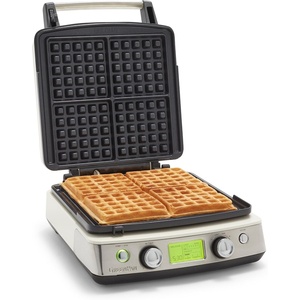 image:imageGreenPan Elite 4Square Belgian amp Classic Waffle MakerHealthy Ceramic Nonstick Dishwasher Safe Plates Adjustable ShadeCrunch Control Wont Overflow Easy Cleanup Breakfast PFASFree WhiteCream White