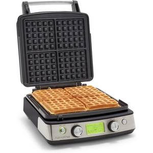 image:imageGreenPan Elite 4Square Belgian amp Classic Waffle MakerHealthy Ceramic Nonstick Dishwasher Safe Plates Adjustable ShadeCrunch Control Wont Overflow Easy Cleanup Breakfast PFASFree WhiteBlack