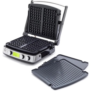 image:imageGreenPan Elite 7in1 MultiFunction Contact Grill amp Griddle Healthy Ceramic Nonstick Reversible Plates Adjustable Shade amp Shear Closed PressOpen Flat Surface PFASFree Cream WhiteBlack