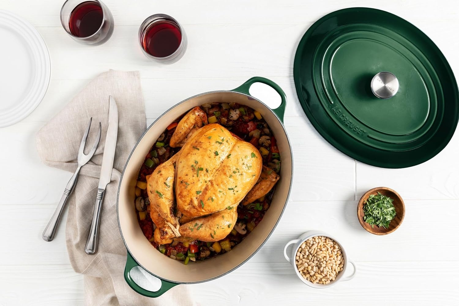 image:imageLe Creuset Enameled Cast Iron Signature Oval Dutch Oven 8 qt WhiteArtichaut