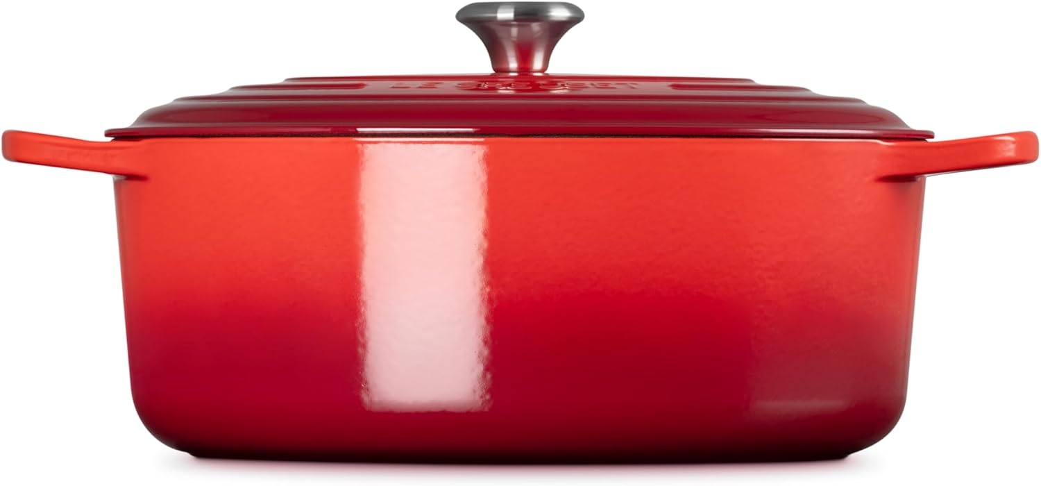 image:imageLe Creuset Enameled Cast Iron Signature Oval Dutch Oven 8 qt WhiteCerise