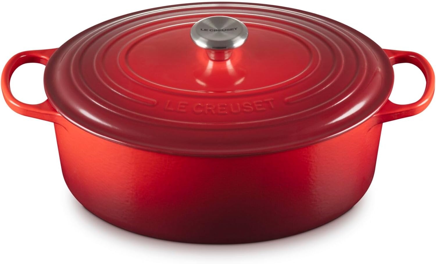 image:imageLe Creuset Enameled Cast Iron Signature Oval Dutch Oven 8 qt WhiteCerise