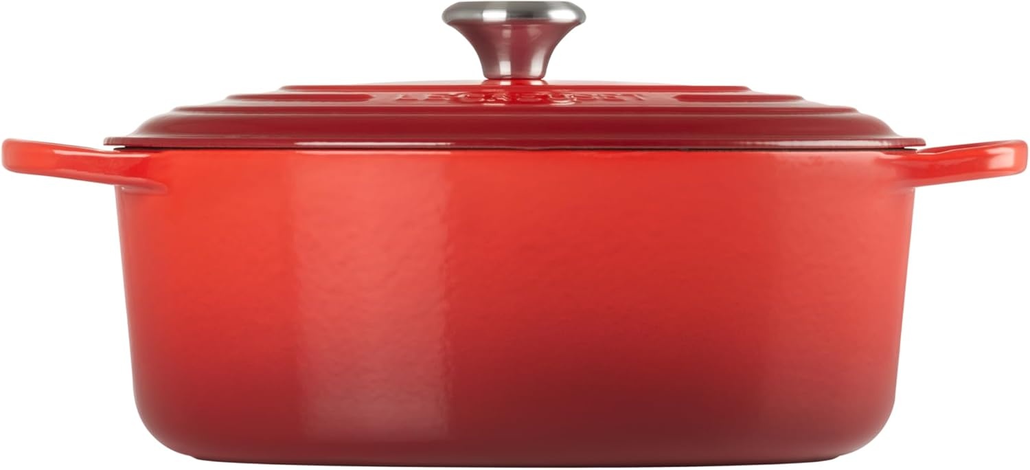 image:imageLe Creuset Enameled Cast Iron Signature Oval Dutch Oven 8 qt WhiteCerise