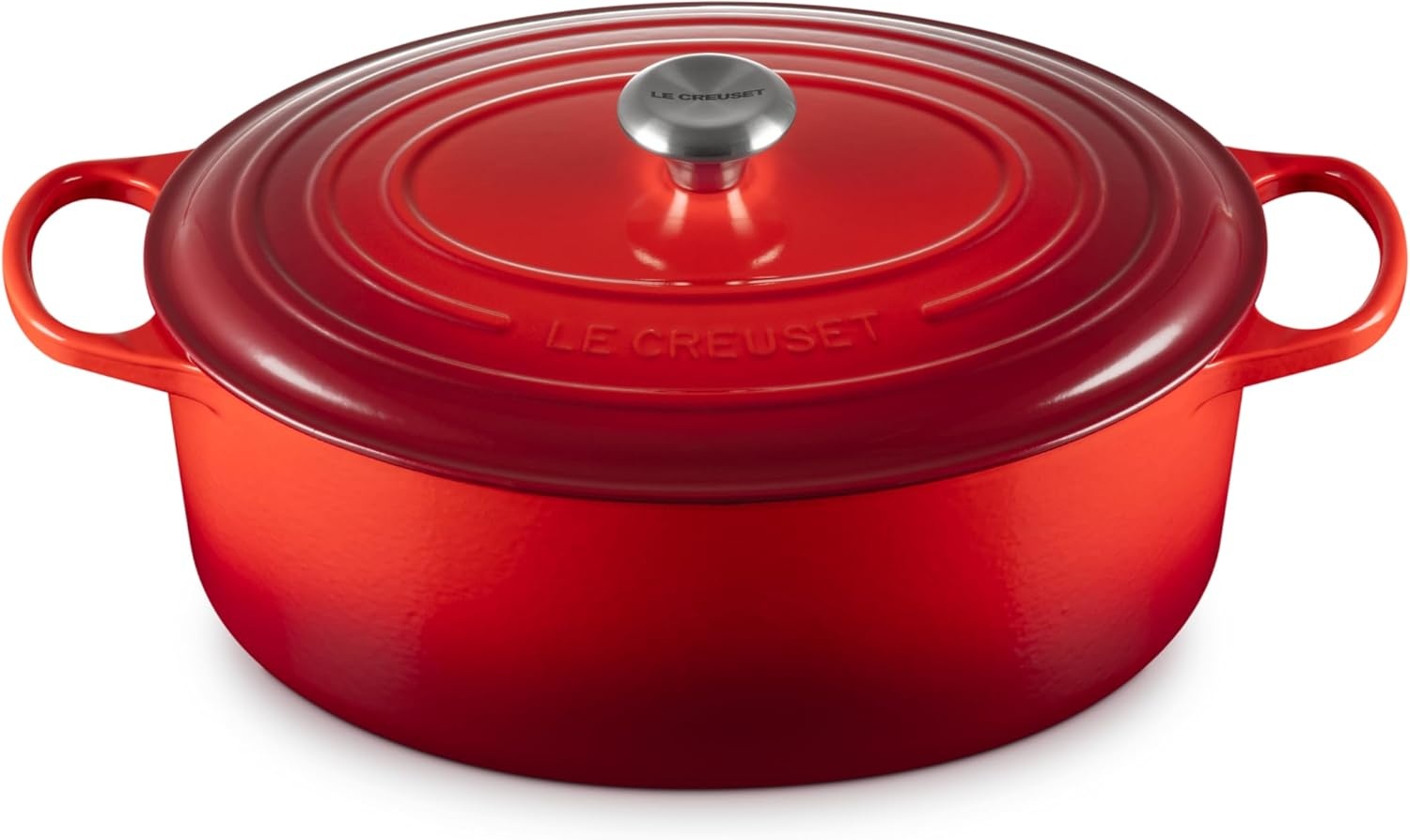 image:imageLe Creuset Enameled Cast Iron Signature Oval Dutch Oven 8 qt WhiteCerise