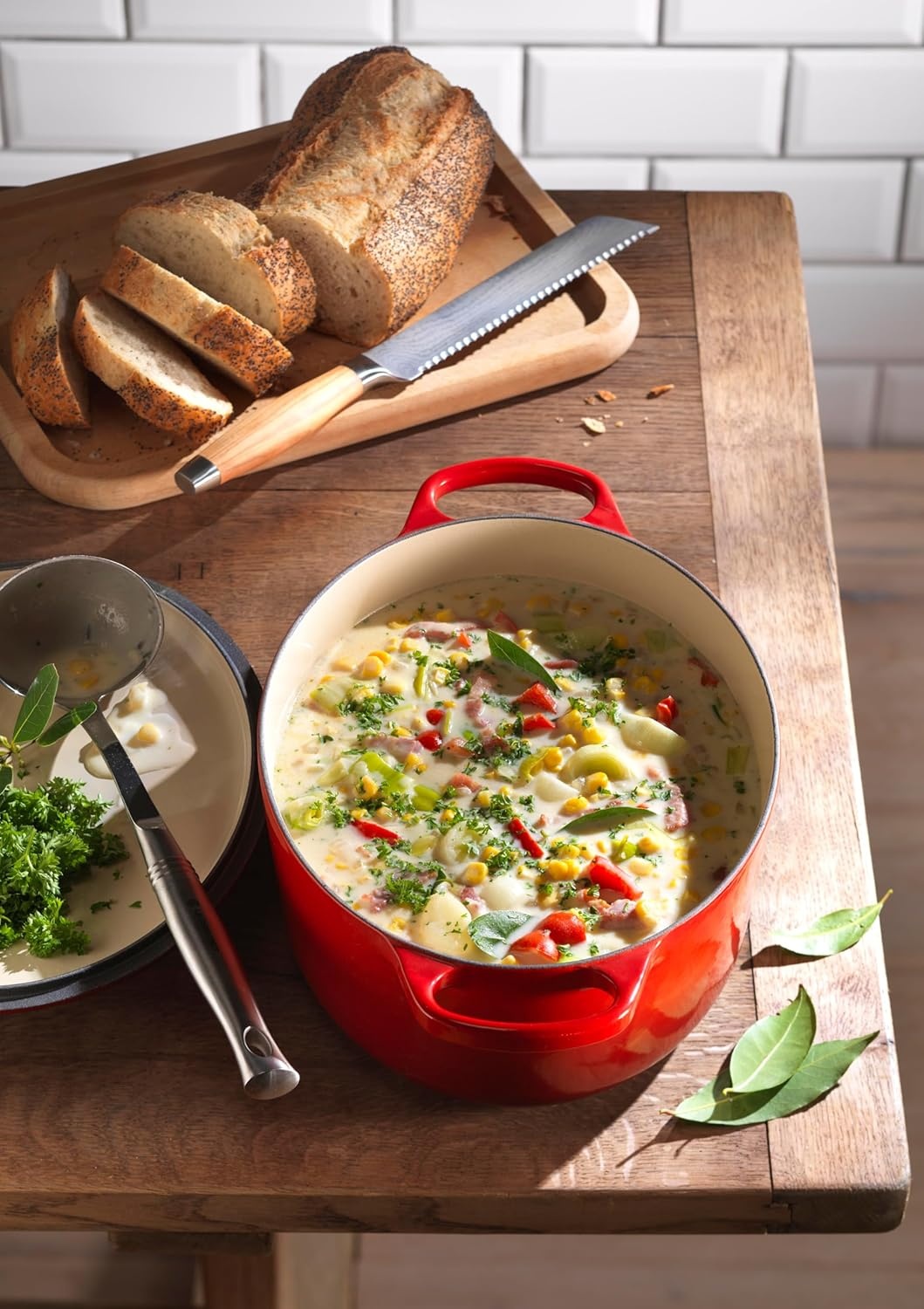 image:imageLe Creuset Enameled Cast Iron Signature Oval Dutch Oven 8 qt WhiteCerise