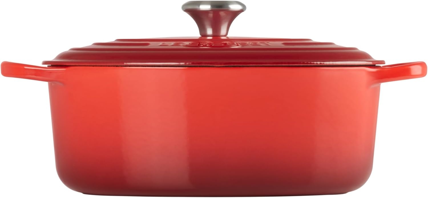 image:imageLe Creuset Enameled Cast Iron Signature Oval Dutch Oven 8 qt WhiteCerise