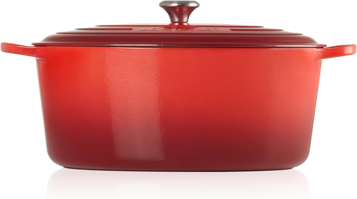 image:imageLe Creuset Enameled Cast Iron Signature Oval Dutch Oven 8 qt WhiteCerise
