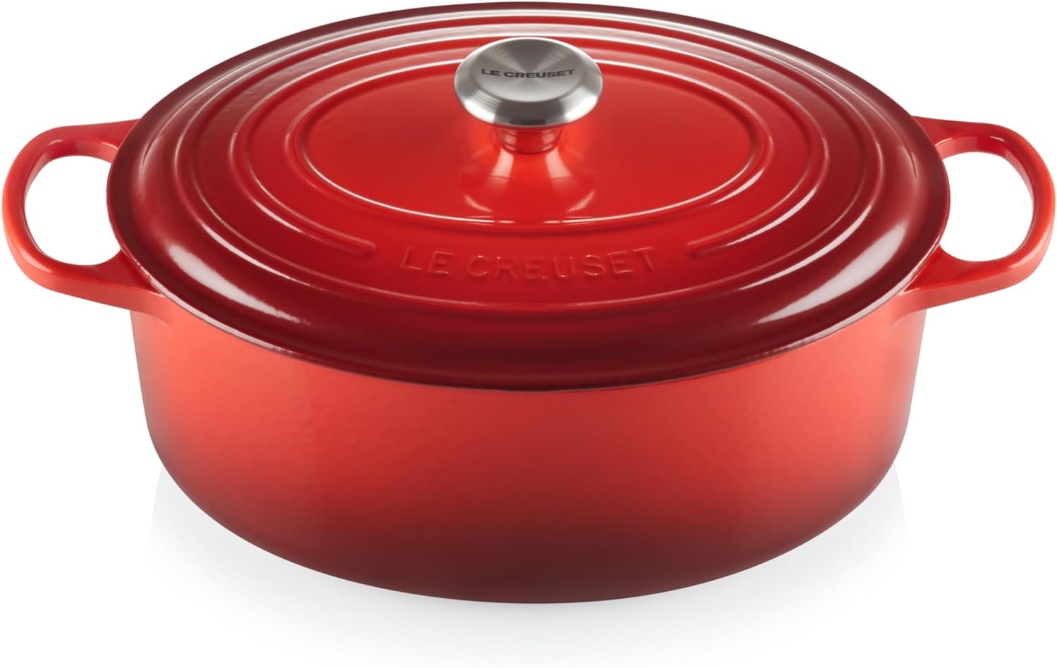 image:imageLe Creuset Enameled Cast Iron Signature Oval Dutch Oven 8 qt WhiteCerise