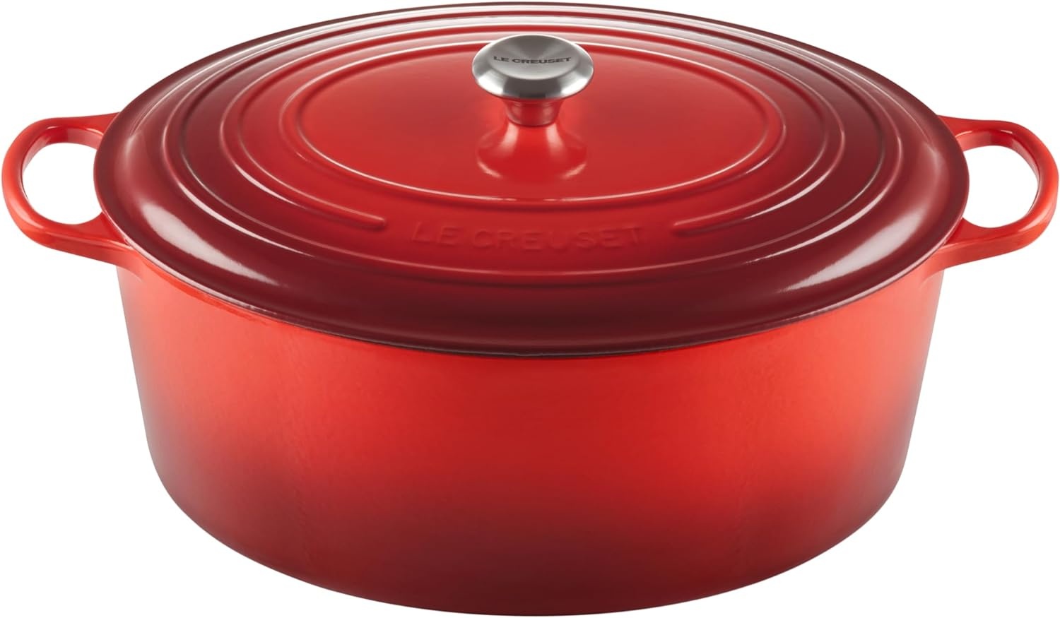 image:imageLe Creuset Enameled Cast Iron Signature Oval Dutch Oven 8 qt WhiteCerise