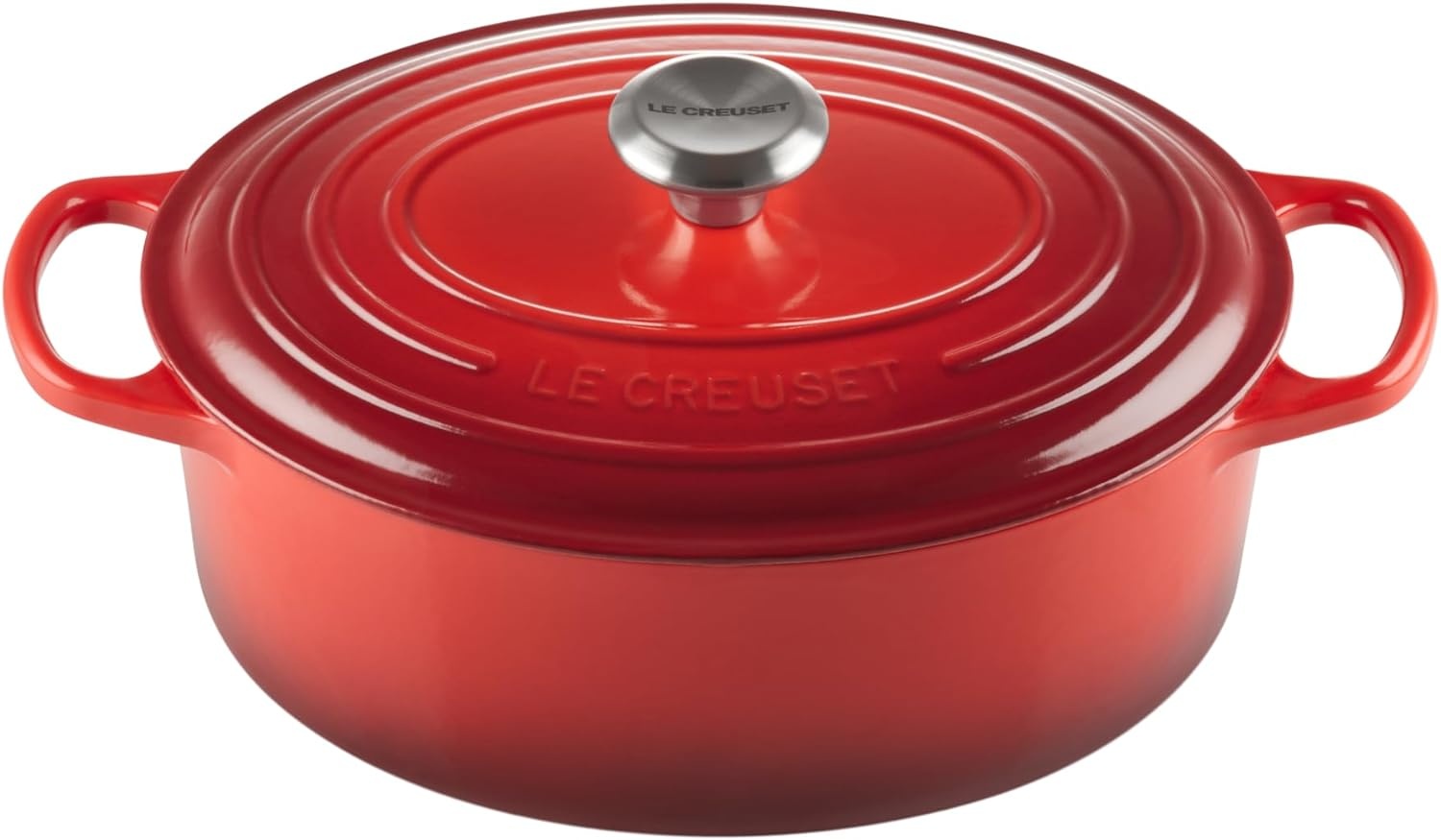 image:imageLe Creuset Enameled Cast Iron Signature Oval Dutch Oven 8 qt WhiteCerise