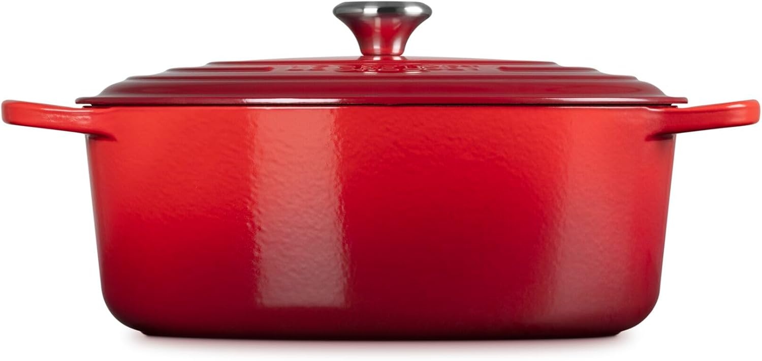 image:imageLe Creuset Enameled Cast Iron Signature Oval Dutch Oven 8 qt WhiteCerise