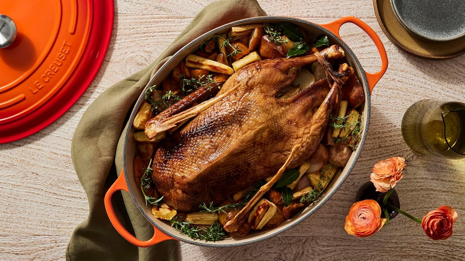 image:imageLe Creuset Enameled Cast Iron Signature Oval Dutch Oven 8 qt WhiteFlame