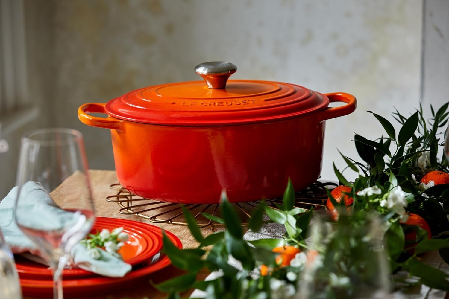 image:imageLe Creuset Enameled Cast Iron Signature Oval Dutch Oven 8 qt WhiteFlame