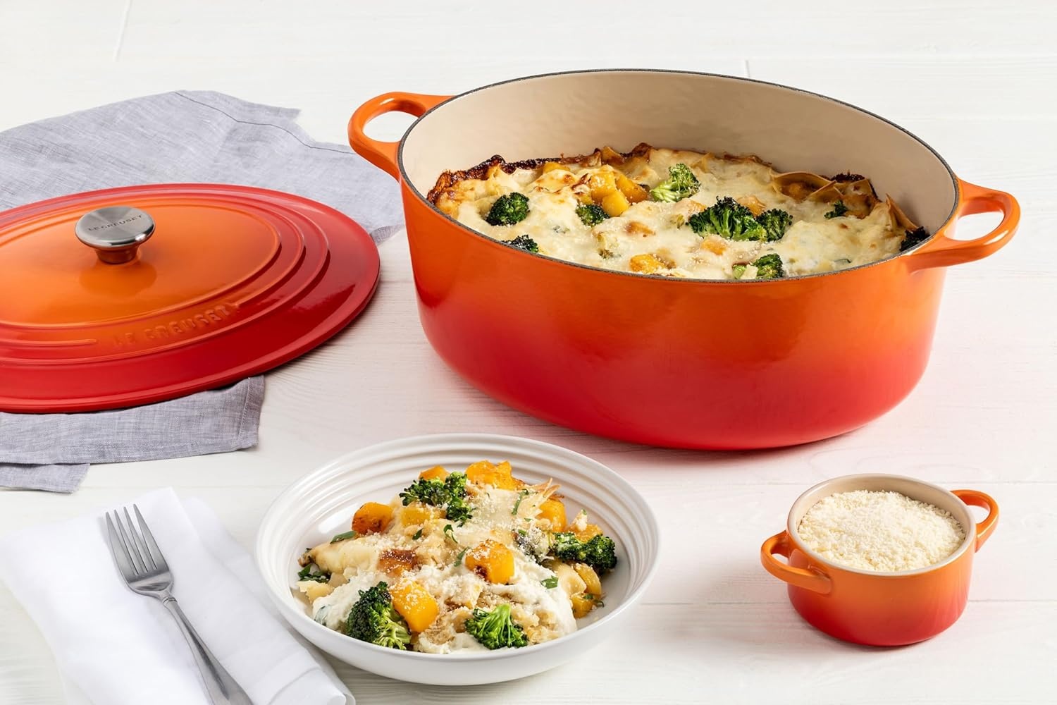 image:imageLe Creuset Enameled Cast Iron Signature Oval Dutch Oven 8 qt WhiteFlame