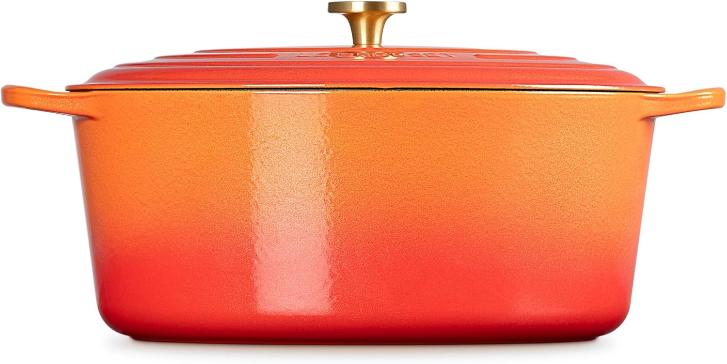 image:imageLe Creuset Enameled Cast Iron Signature Oval Dutch Oven 8 qt WhiteFlamme Doree