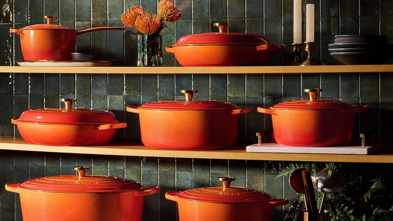 image:imageLe Creuset Enameled Cast Iron Signature Oval Dutch Oven 8 qt WhiteFlamme Doree
