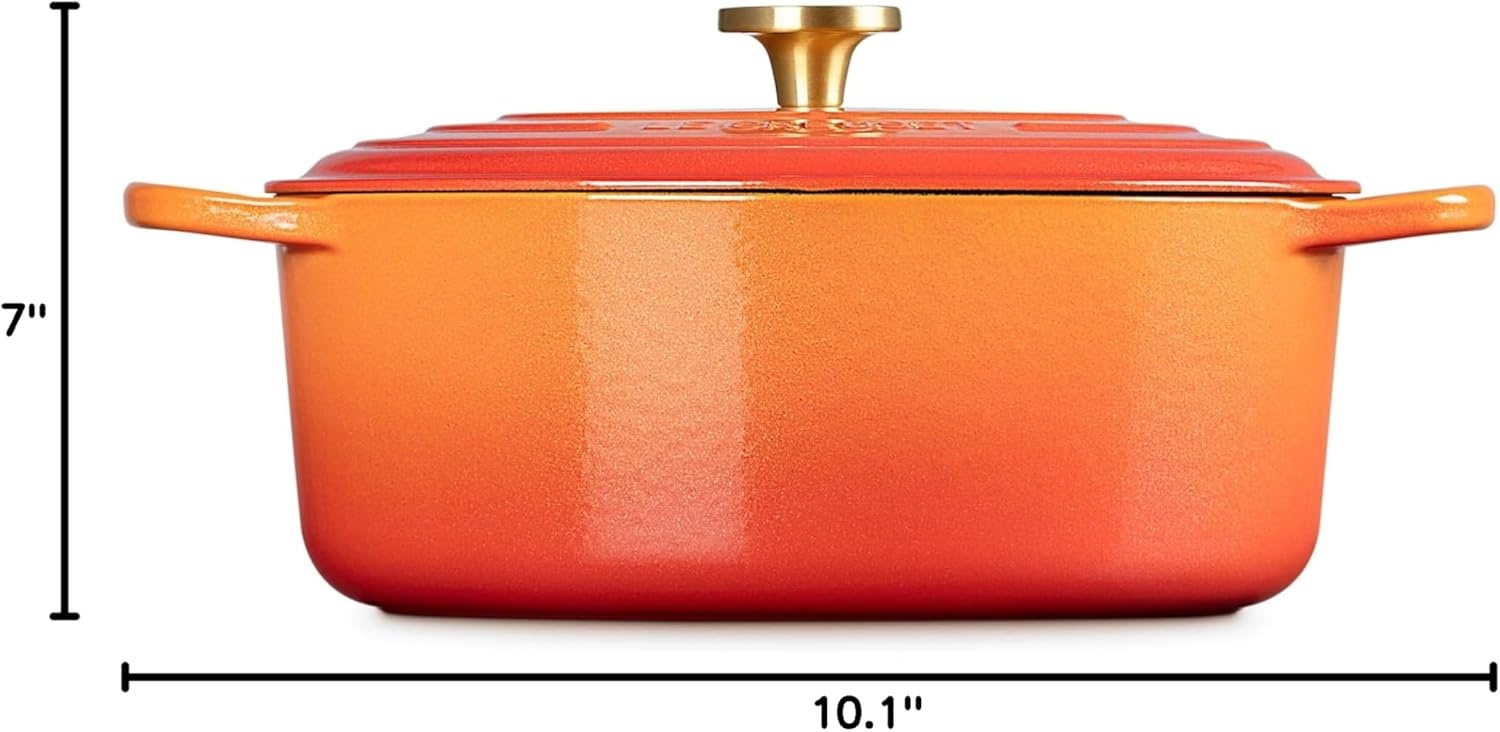 image:imageLe Creuset Enameled Cast Iron Signature Oval Dutch Oven 8 qt WhiteFlamme Doree