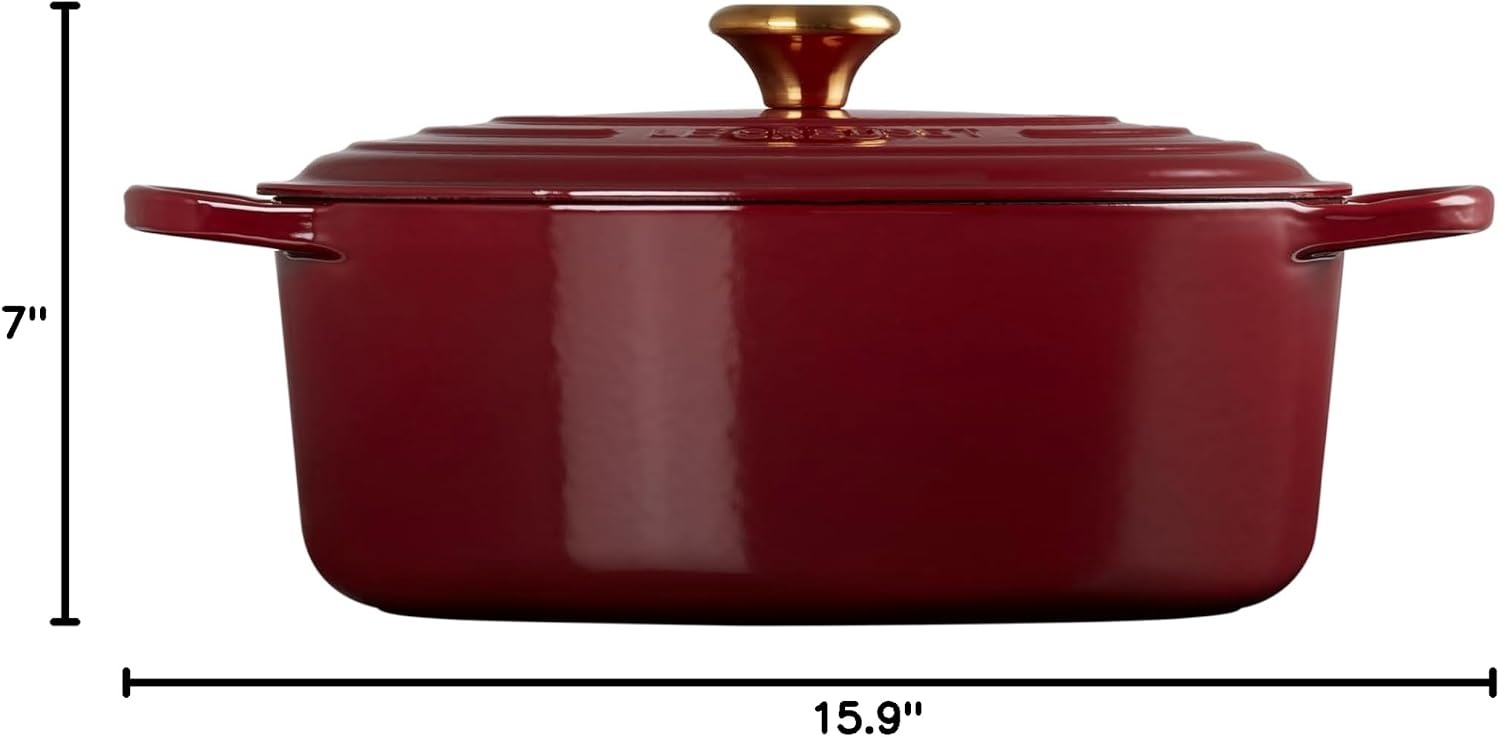 image:imageLe Creuset Enameled Cast Iron Signature Oval Dutch Oven 8 qt WhiteGarnet
