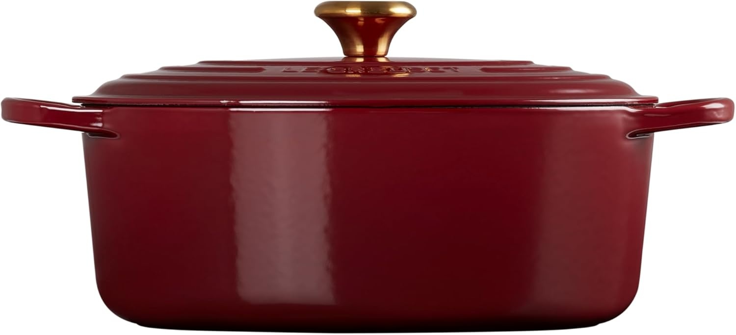 image:imageLe Creuset Enameled Cast Iron Signature Oval Dutch Oven 8 qt WhiteGarnet