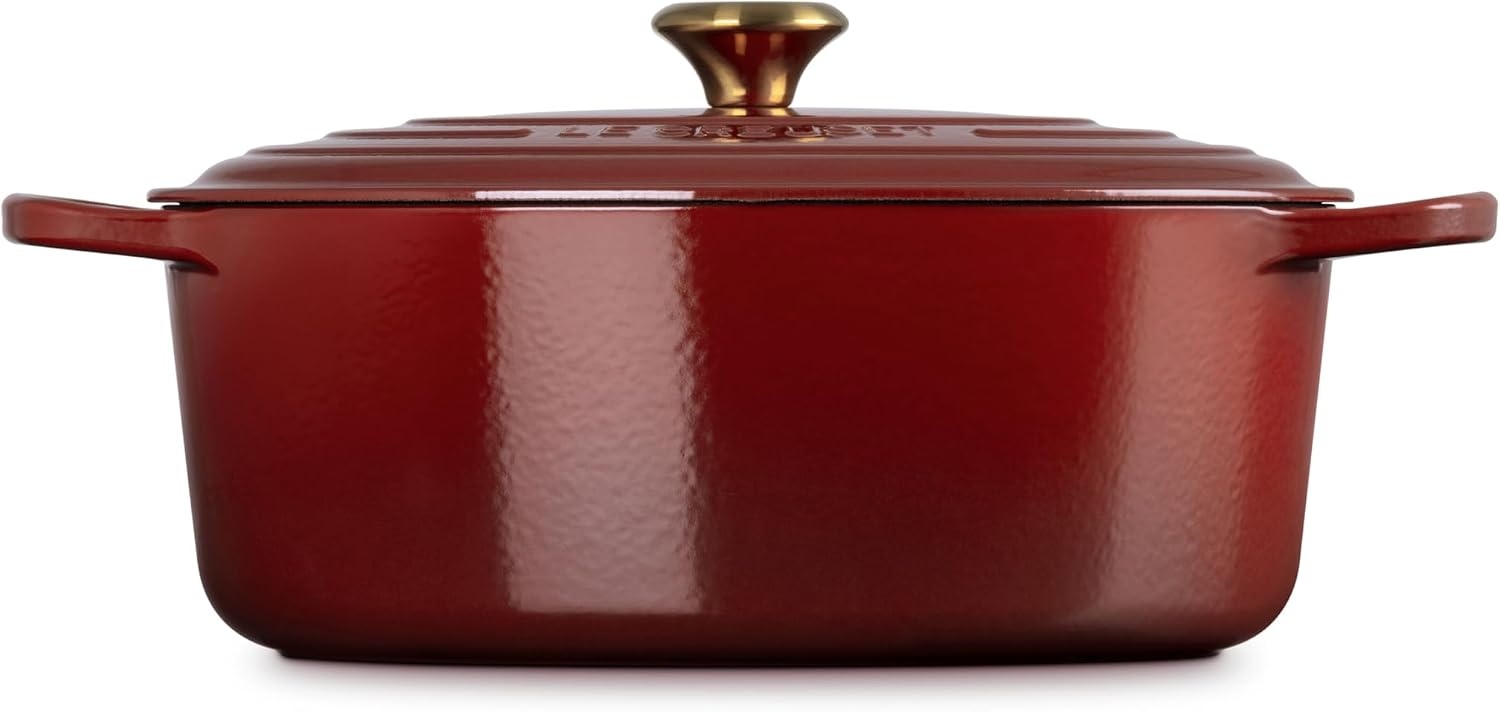 image:imageLe Creuset Enameled Cast Iron Signature Oval Dutch Oven 8 qt WhiteGarnet