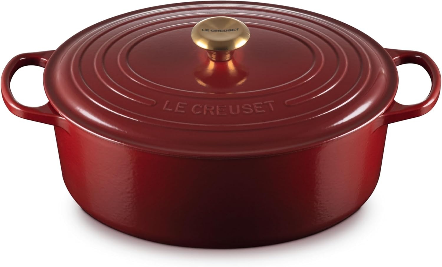 image:imageLe Creuset Enameled Cast Iron Signature Oval Dutch Oven 8 qt WhiteGarnet