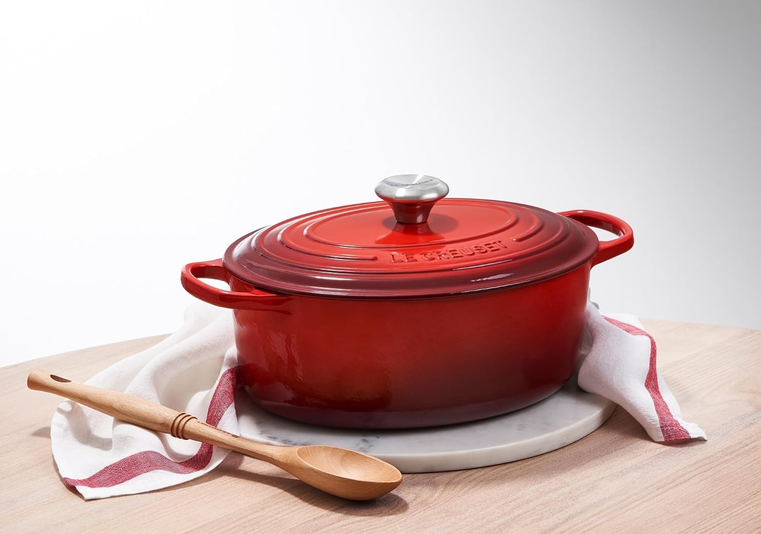 image:imageLe Creuset Enameled Cast Iron Signature Oval Dutch Oven 8 qt WhiteMarseille