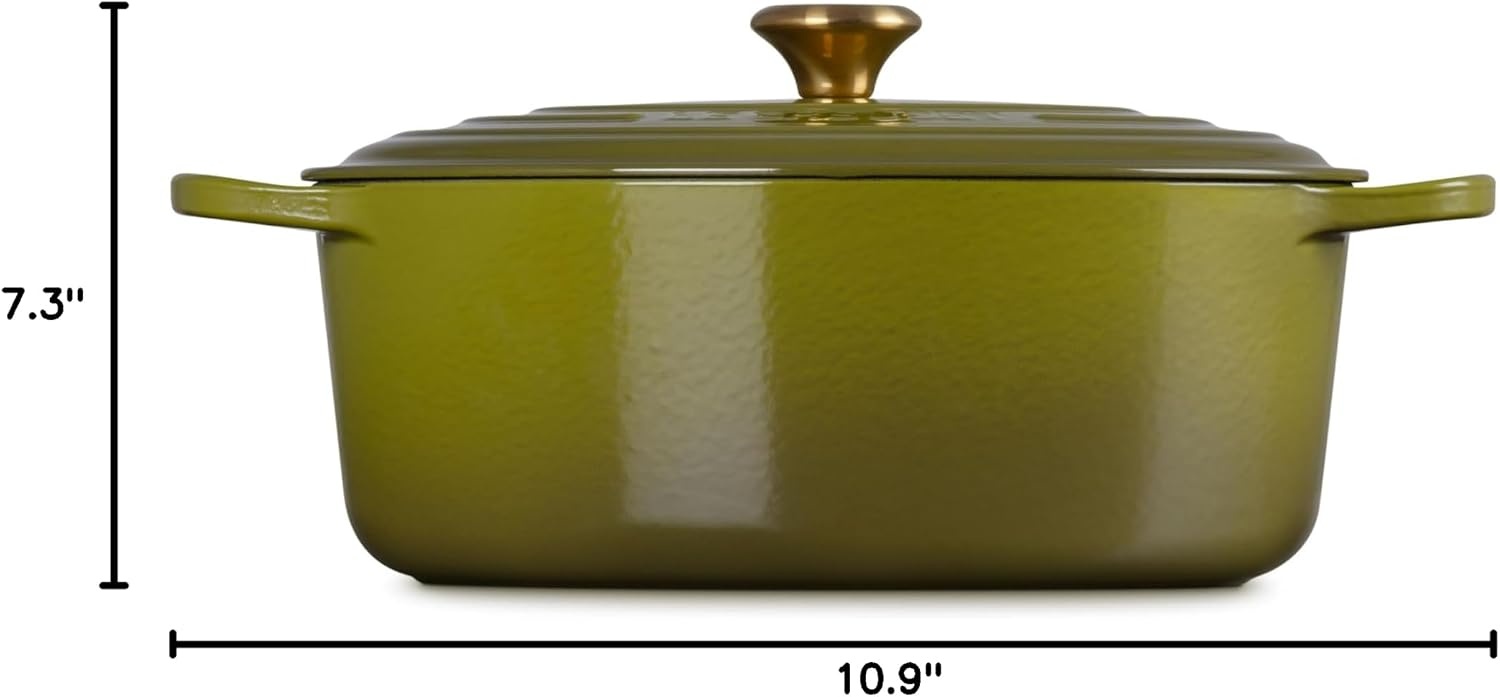 image:imageLe Creuset Enameled Cast Iron Signature Oval Dutch Oven 8 qt WhiteOlive