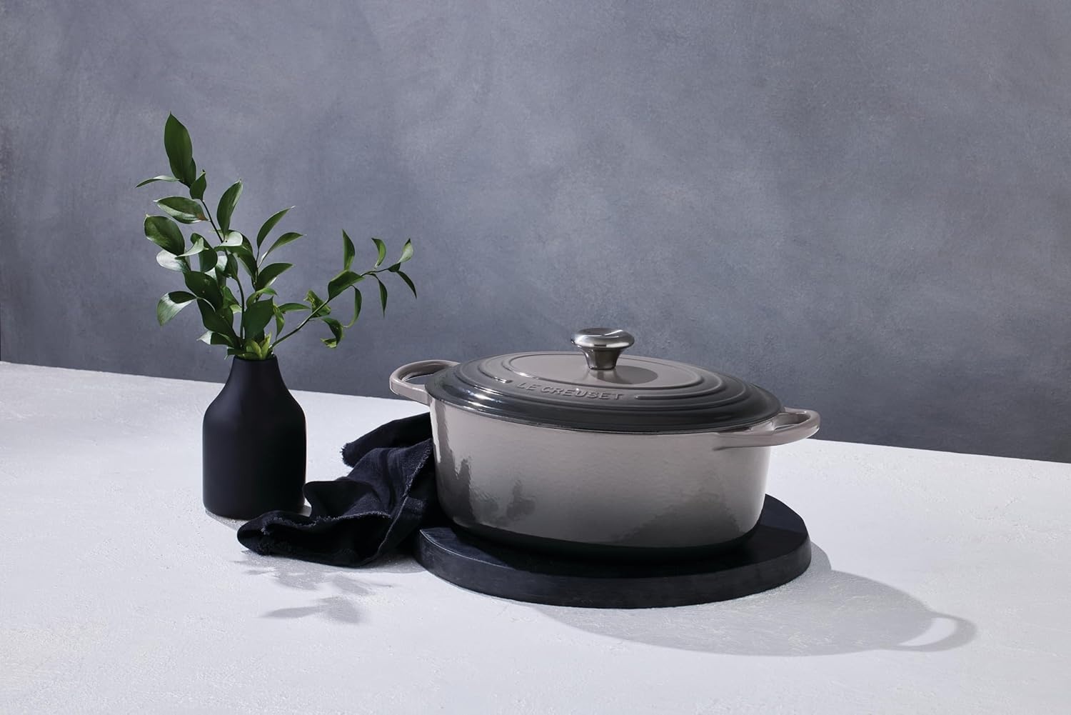 image:imageLe Creuset Enameled Cast Iron Signature Oval Dutch Oven 8 qt WhiteOyster