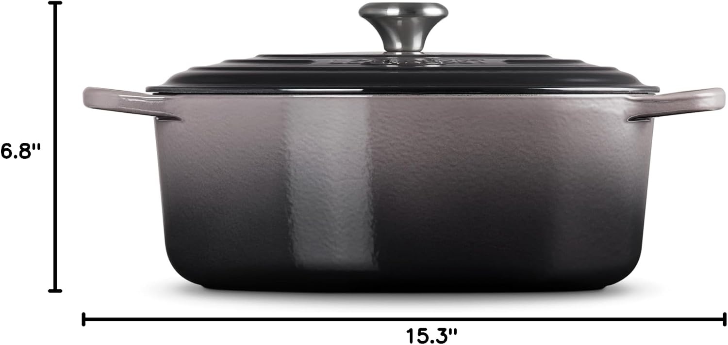 image:imageLe Creuset Enameled Cast Iron Signature Oval Dutch Oven 8 qt WhiteOyster
